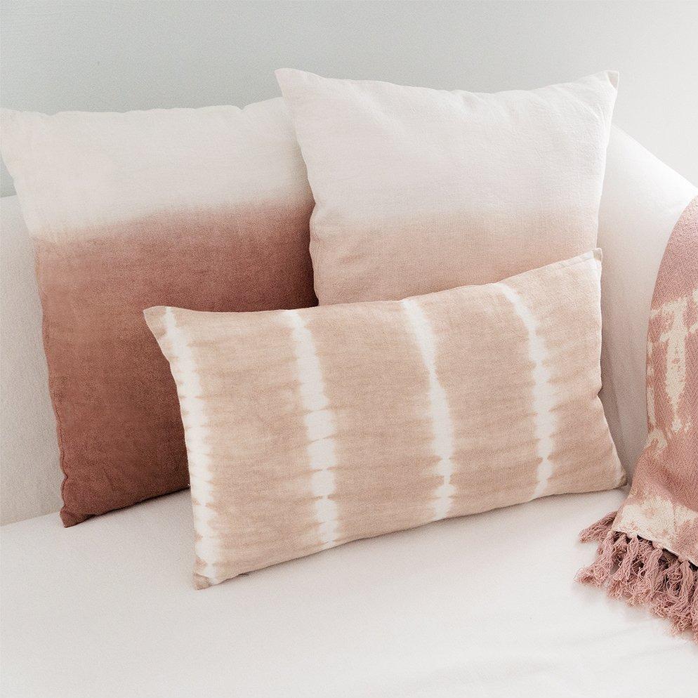 Beautiful Bohemian Pillow in Terracotta color made of Linen.