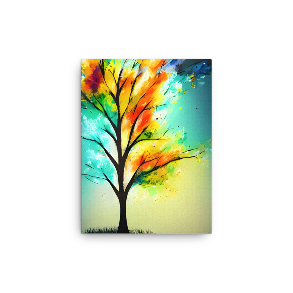 Magic Rainbow Tree Of Life - 12″×16″ / Stretched Canva