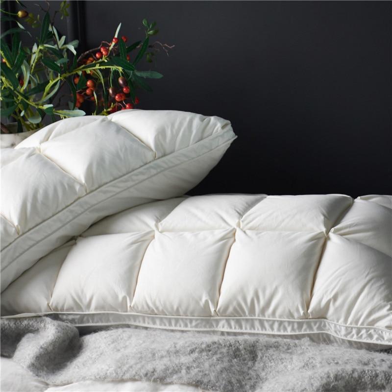 Set of 2 goose down filling Giancarlo Pillows in white color.