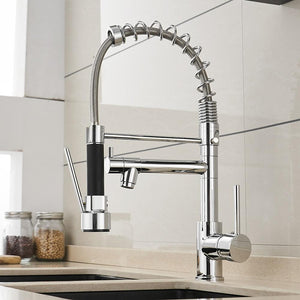 Neil Pull-Down Springs Sprout Kitchen Sink Faucet in chrome color.