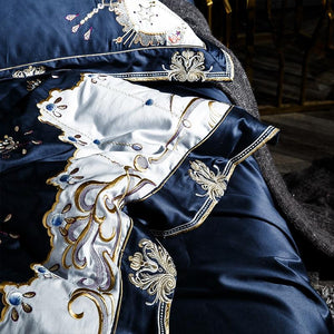 Luxury Arthur Duvet Cover Set in Blue and White Color.