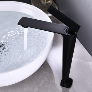 Alexander Single Hole Modern Bathroom Faucet in black color.