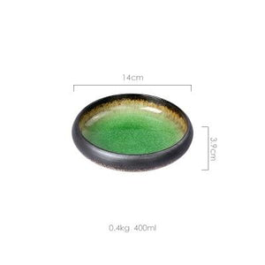 Small Green Glazed Japanese Plate.
