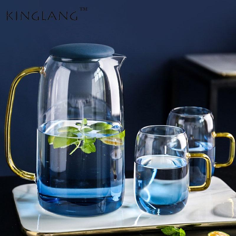 Colored Glass Carafe and Glass Set