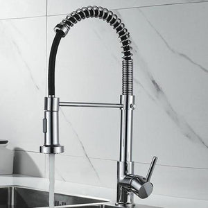 Johannes Swivel Spout Pull-Down Single-Hole Kitchen Sink Faucet in Chrome Color.