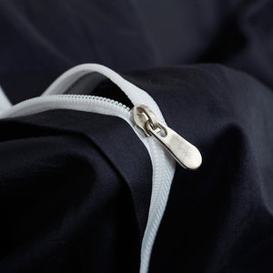 Navy Grace Silk Duvet Cover Set (Premium Egyptian Cotton) 600TC