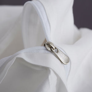 White Grace Silk Duvet Cover Set (Premium Egyptian Cotton) 600TC