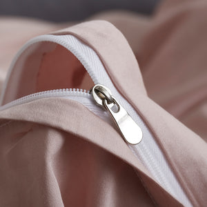 PeachPuff Grace Silk Duvet Cover Set (Premium Egyptian Cotton) 600TC
