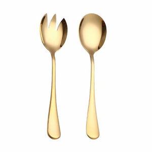 Bertha Gold Serving Spoon and Fork.