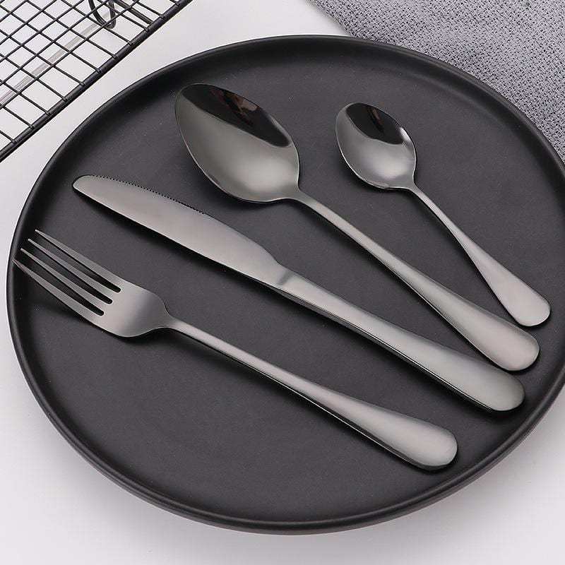 Home And Tower  Evangeline Matte Flatware Set 24-Piece