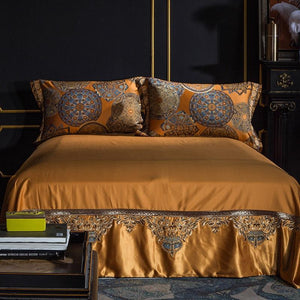 Orange flat bed sheets.