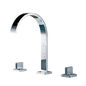 View of Paul Dual-Handle Three-Hole Bathroom Faucet in chrome color.