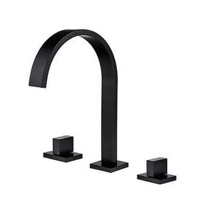 View of Paul Dual-Handle Three-Hole Bathroom Faucet in black color.