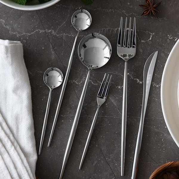 Home And Tower  Evangeline Matte Flatware Set 24-Piece