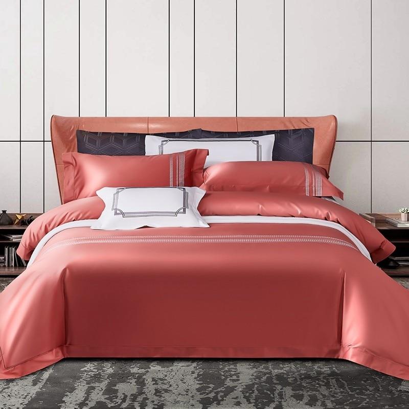 Evelyn 1000TC duvet cover set, made of Egyptian Cotton featuring long staple in sunset color.