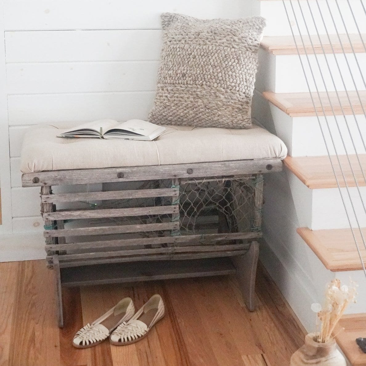 Handwoven Textured Taupe Throw Pillow 20" x 20".